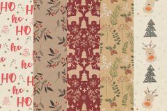 Joulupaperi Kraft Joulu 70 cm x 5 m lajitelma 