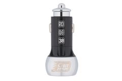 Autolaturi USB-C + USB-A 38W