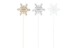 Metallikoriste lumihiutale 26 cm 4 kpl lajitelma