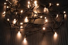 Valoketju 120 LED lämmin valkoinen musta johto