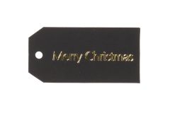 Pakettikortti Merry Christmas musta 20 kpl pakkaus