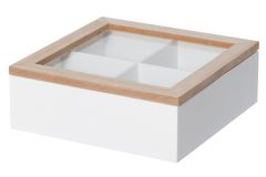 Teelaatikko 4 lokeroa 20x20x7 cm