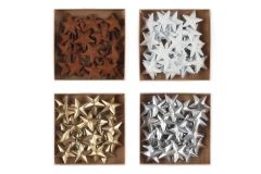 Metallikoriste tähti lajitelma 3 cm 60 kpl lajitelma