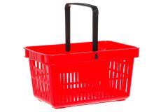 Ostoskori muovi punainen