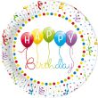 Kertakäyttölautanen Happy Birthday 23 cm 8 kpl