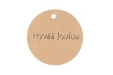 Pakettikortti Hyvää Joulua natural pyöreä 20 kpl pakkaus