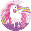 Kertakäyttölautanen Unicorn Rainbow 23 cm 8 kpl