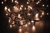 Valoketju 600 LED lämmin valkoinen musta johto