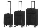 Matkalaukku Light weight Soft musta 3 kpl