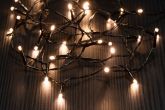 Valoketju 120 LED lämmin valkoinen musta johto