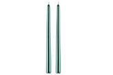 Antiikkikynttilä 2 kpl  30 cm metallinhohto vihreä