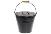 Tuhkaämpäri musta kannella 12 L